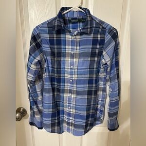 Ralph Lauren Blue & Navy Plaid Button-Down Shirt